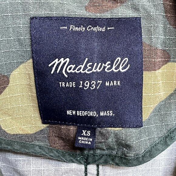 MADEWELL Women’s Camo Military Utility Jacket Green Khaki Size XS Cotton - Picture 5 of 9